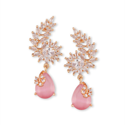 Manuvi Jewels Jewels American Diamond/Cubic zircon Earring Metal Earring Set
