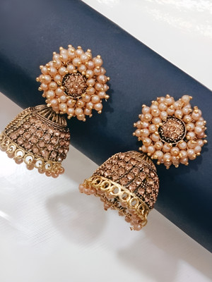 Mahara Beads Drop Traditional Jhumka Earring For Women Beads Alloy Jhumki Earring