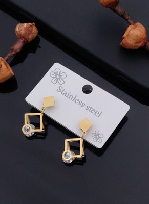 Shree Enterprise Rectangle with Diamond Beautiful Plug Earring Alloy Plug Earring