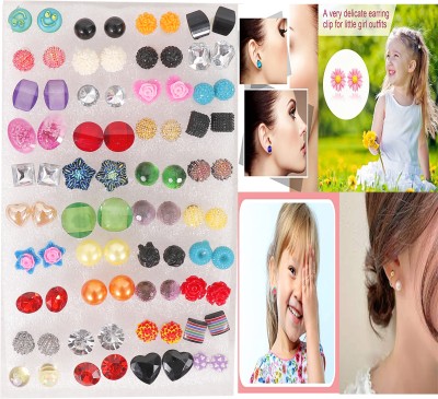 NAVMAV 30pair Stud Earrings Multicolour & Multi Design Artifical Earring for women/Girl Plastic Earring Set