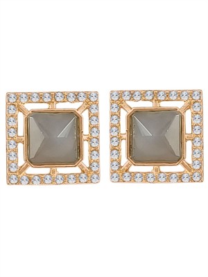 Fashion Fusion Gold Pated Cubic Zirconia & Pearl Contemporary Earrings For Women & Girls Alloy Stud Earring