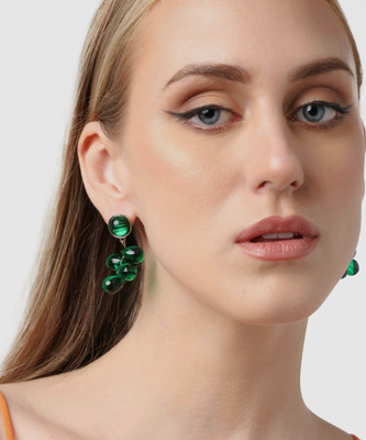SOHI Gold Plated Party Designer Stone Drop Earring For Women Alloy Drops & Danglers
