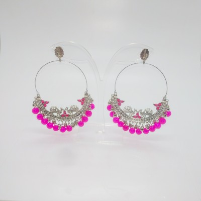 KASHA Beautiful Pink Chandbali Earring Brass Chandbali Earring