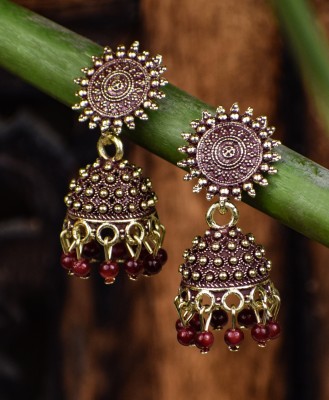 house of common earring blue jhumkha Alloy Stud Earring