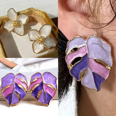 BLINGEE Korean Earrings Combo For Women Girls Floral Flower Earrings Stylish Trending Alloy Earring Set, Stud Earring