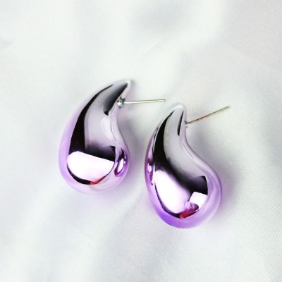 Ashna Collections Korean Style Sterling Silver Chunky Shiny Half Hoop Cashew Shape Stud Earrings Alloy Clip-on Earring, Hoop Earring