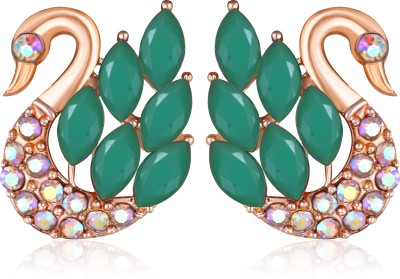 VIGHNAHARTA Aqua Mayur(Peacock) Sizzling Glittering bollywood Earring for Women and Girls Cubic Zirconia, Crystal Alloy Stud Earring