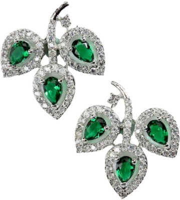 ZENEME 2 N Gorgeous Looking & Nature Inspired Fashion Earring Cubic Zirconia Brass Stud Earring