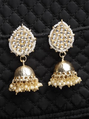 Shining Diva Latest Stylish Traditional Kundan Jhumka/Jhumki Earrings Pearl Metal Jhumki Earring