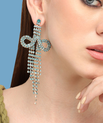 SOHI Gold Plated Party Designer Stone Drop Earring For Women Alloy Drops & Danglers