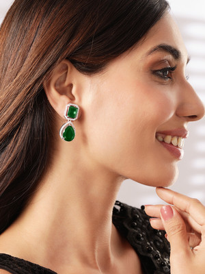 RUBANS Rhodium-Plated Cubic Zirconia Alloy Drops & Danglers