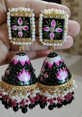 MEGHA Megha Minakari Jhumka Beads Brass Jhumki Earring