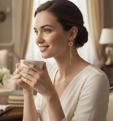 CHESTHA ONLINE STORE 2 Diamond Brass Jhumki Earring, Hoop Earring, Drops & Danglers