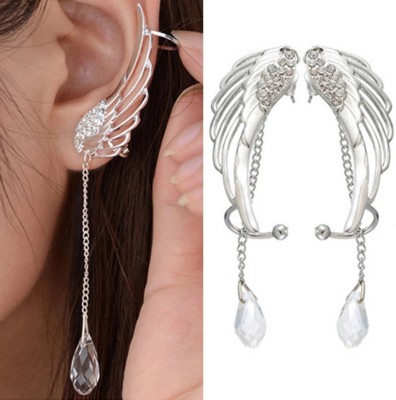 neze NZ 28 Silver Earrings with Ear Cuffs, Stone, Alloy Drops & Danglers