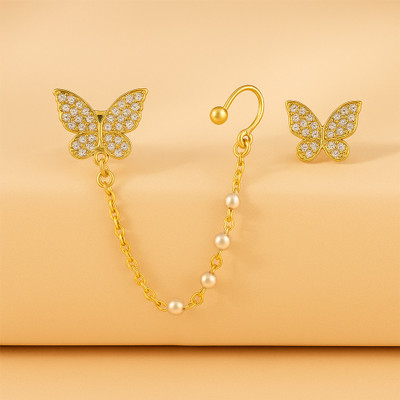 Anshazon Korean Stylish Butterfly earrings for Womens and Girls Alloy Stud Earring, Drops & Danglers
