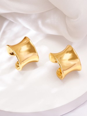 Rubans Voguish Classic Elegance Gold Plated Stud Earrings Brass Stud Earring