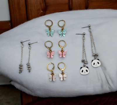 ELCETRATD JEWELLERY shimmering beautiful earrings combo for women and girls Brass Drops & Danglers