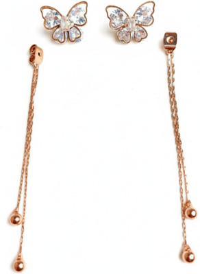 Tandyzone Bttrystnearring Cubic Zirconia Brass, Alloy Drops & Danglers