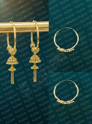 Rujhan Stunning Two-Style Gold Earring Set Brass Earring Set