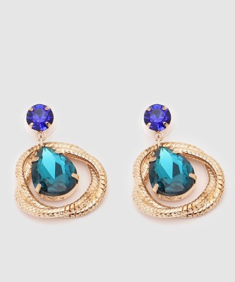 SOHI Gold Plated Party Designer Stone Drop Earring For Women Alloy Stud Earring