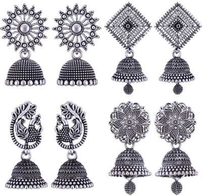MEENAZ earrings for women silver earrings jhumki combo oxidised jhumka small ear rings Beads, Pearl, Cubic Zirconia, Diamond Brass, Enamel, Copper, Zinc, Stone Jhumki Earring, Chandbali Earring