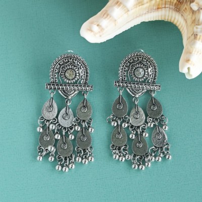 TRIBAL ZONE Oxidised Dangler Earring Alloy Drops & Danglers