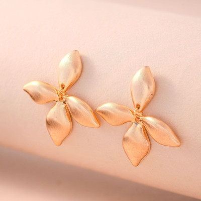 KIAH JEWEL Elegant Four Leaf Earrings Fashion Statement Jewelry For Women Stainless Steel Earring Set