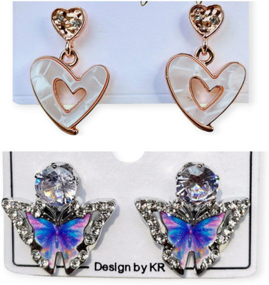 jhumkhas Premium Korean Studs 2 in 1 Combo Set Alloy Stud Earring