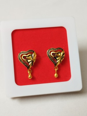 TMR Creation Fancy heart 1 design mini earrings for women and girls Brass Stud Earring