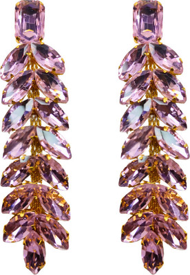 Tahaniya Crystal Cascade Drop Earrings Cubic Zirconia Brass Drops & Danglers
