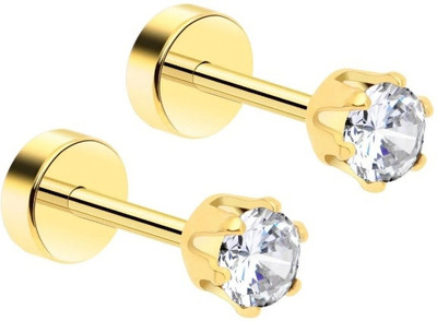 JRISSY TRENDY BOYS EARRING DIAMOND STUD GOLD PLATED Alloy Stud Earring
