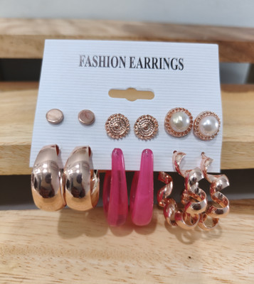 SR Sarthak Royal Trendy Korean Combo Earrings Set – Stylish Everyday Wear Crystal Alloy Drops & Danglers, Earring Set, Stud Earring