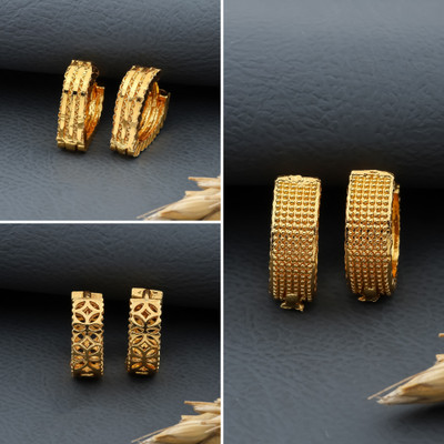 Weroxa Combo Of 3 Brass Huggie Earring