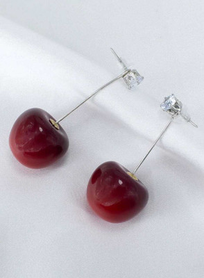 Radhe vibes rvcherry Crystal Alloy Stud Earring