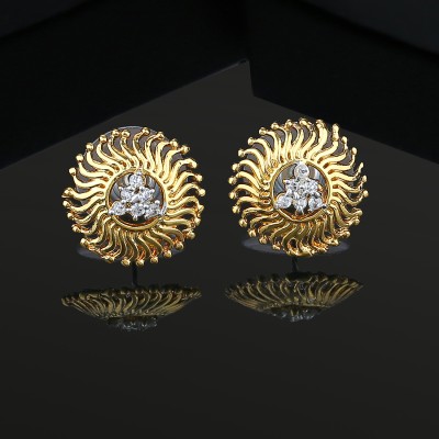 Estele Crystal Brass Stud Earring