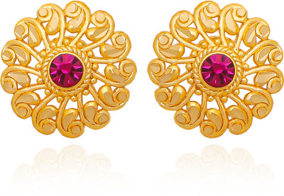 Drashti Collection Traditional Gold Platted Premium stud Earrings Brass Stud Earring