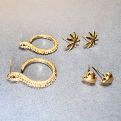 brybella Stylish Combo Pack of Anti-Tarnish Earrings – Huggie & Western Design Stainless Steel Huggie Earring