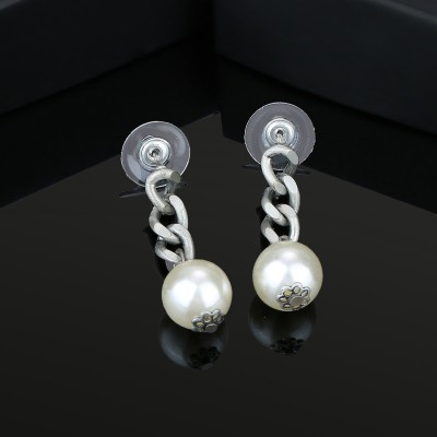 Estele Estele Gold & Rhodium Earrings for Women Pearl Alloy Drops & Danglers