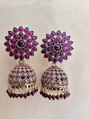 Piharva Beautiful & Attractive Big Kundan Jhumka earrings for Girls and Women Alloy Jhumki Earring