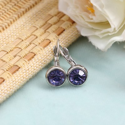 Jewelgenics Gold-Plated Korean Design Purple Crystal drop & Dangler Earrings Crystal Alloy Drops & Danglers, Stud Earring, Hoop Earring