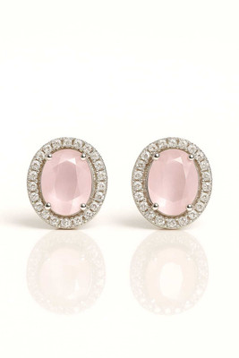 Faiza American Diamond Studs Diamond, Cubic Zirconia Alloy, Brass Stud Earring