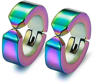 Heer Collection Multi-Color Non-Pierced Earring (1-Pair) (M:02) Stainless Steel Stud Earring, Clip-on Earring, Earring Set, Magnetic Earring