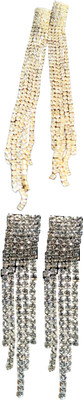 Hernger traders Longg_Errring01 & jumkii-@5_04 Cubic Zirconia Alloy Earring Set