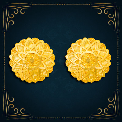 LUV FASHION Traditional Collection Of Premium Gold Pated Stud Earring Brass Stud Earring