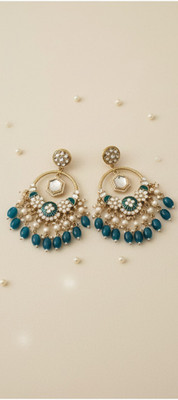 DHVANI A Portrait of Traditional Elegance Beads Alloy Chandbali Earring