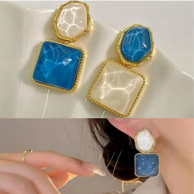 JRISSY New Resin Geometric Korean Drop Earrings for Women & Girls Alloy Earring Set, Drops & Danglers