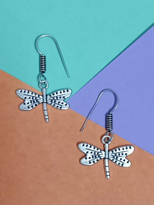 Fashion Fusion Oxidized Silver Butterfly German Silver Drops & Danglers