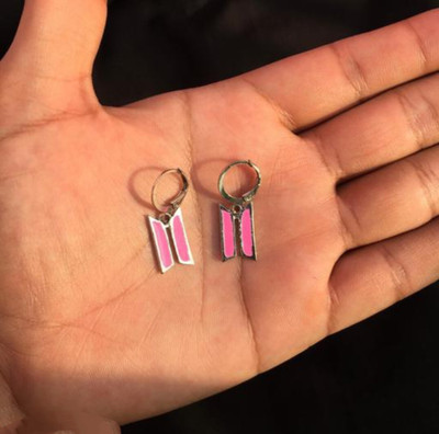RV YUWON BTS Logo Drops earrings Cubic Zirconia Alloy Drops & Danglers