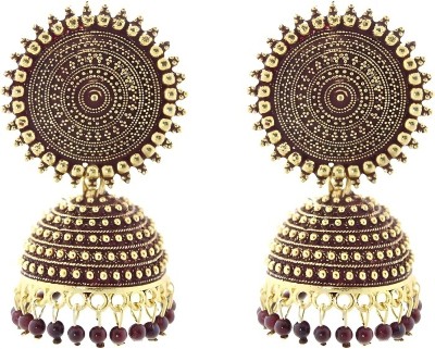 JMBW INTERNATIONAL Jhumki Black Floral Jhumki Beads Alloy Jhumki Earring