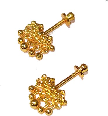 Shrungarika Golden Traditional Press Bugadi Upper Ear Clip-On Earrings For Women/Girls Alloy Clip-on Earring